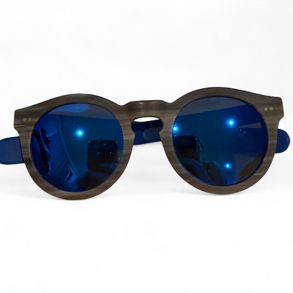 RVS Unisex Vintage Blue & Grey Italian Designer Luxury European Sunglasses